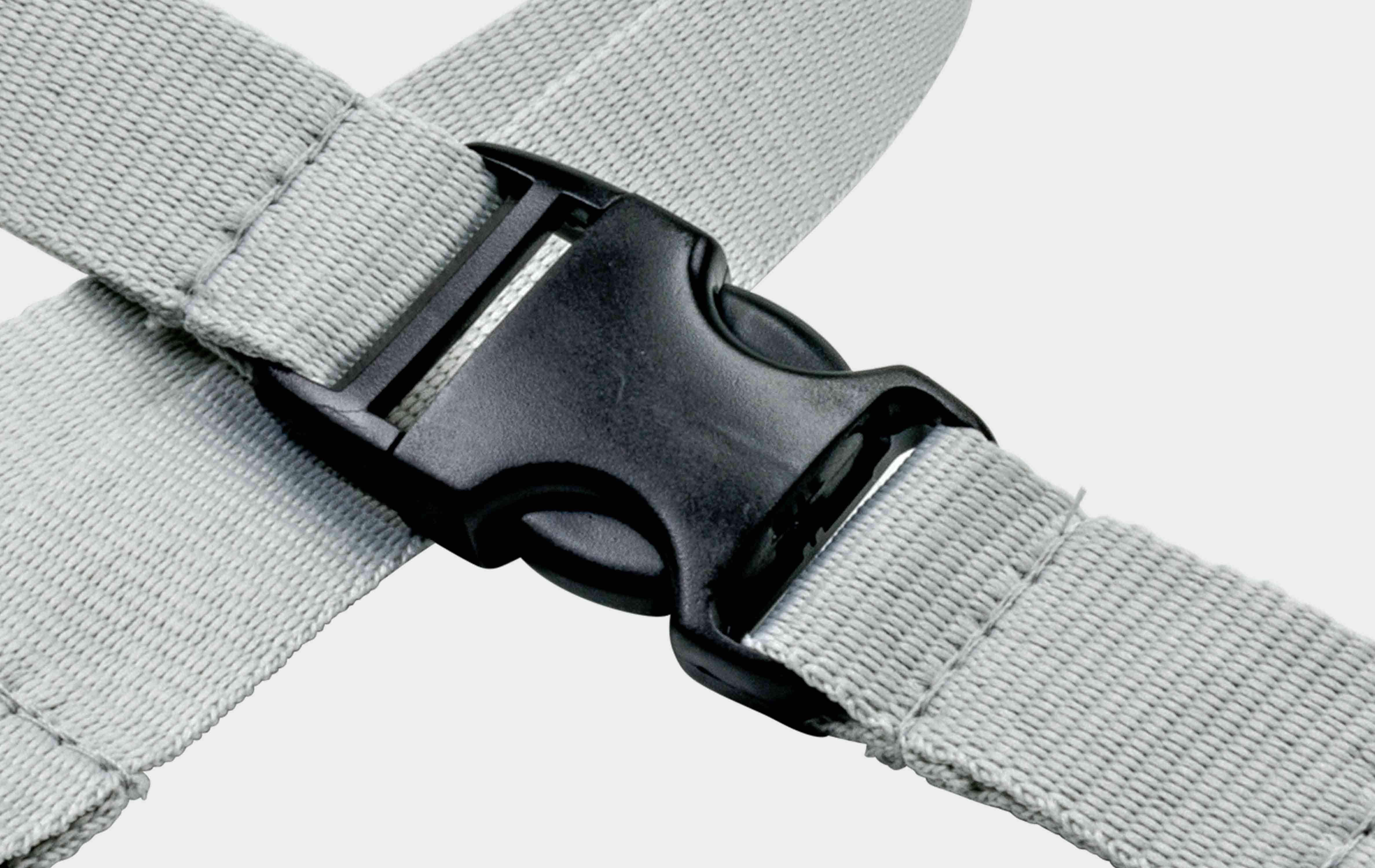 Schlüsselbänder 20 mm, 2x easy going Haken, Sicherheitsverschluss, Schiebeschnalle, Grau