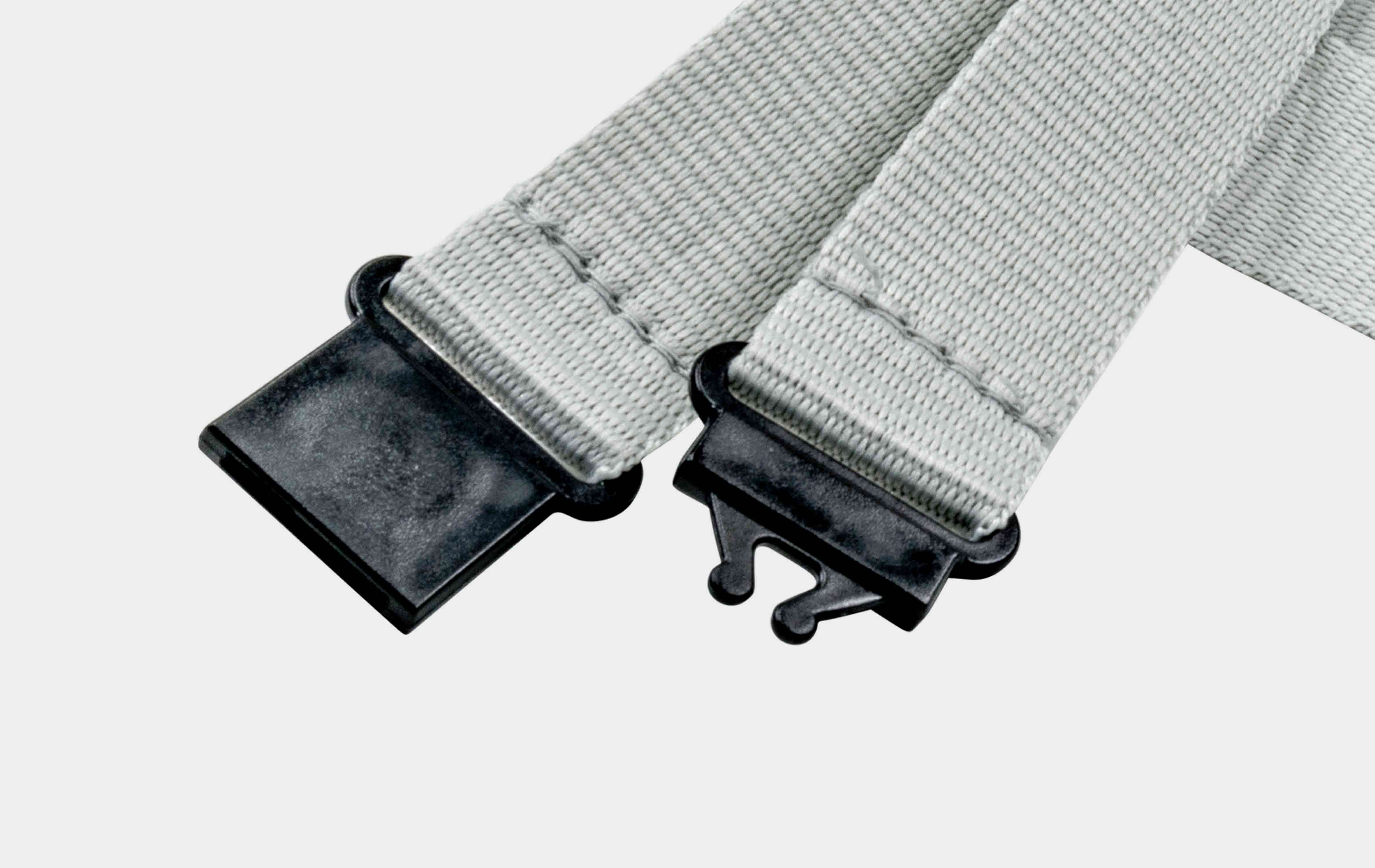 Schlüsselbänder 20 mm, 2x easy going Haken, Sicherheitsverschluss, Schiebeschnalle, Grau