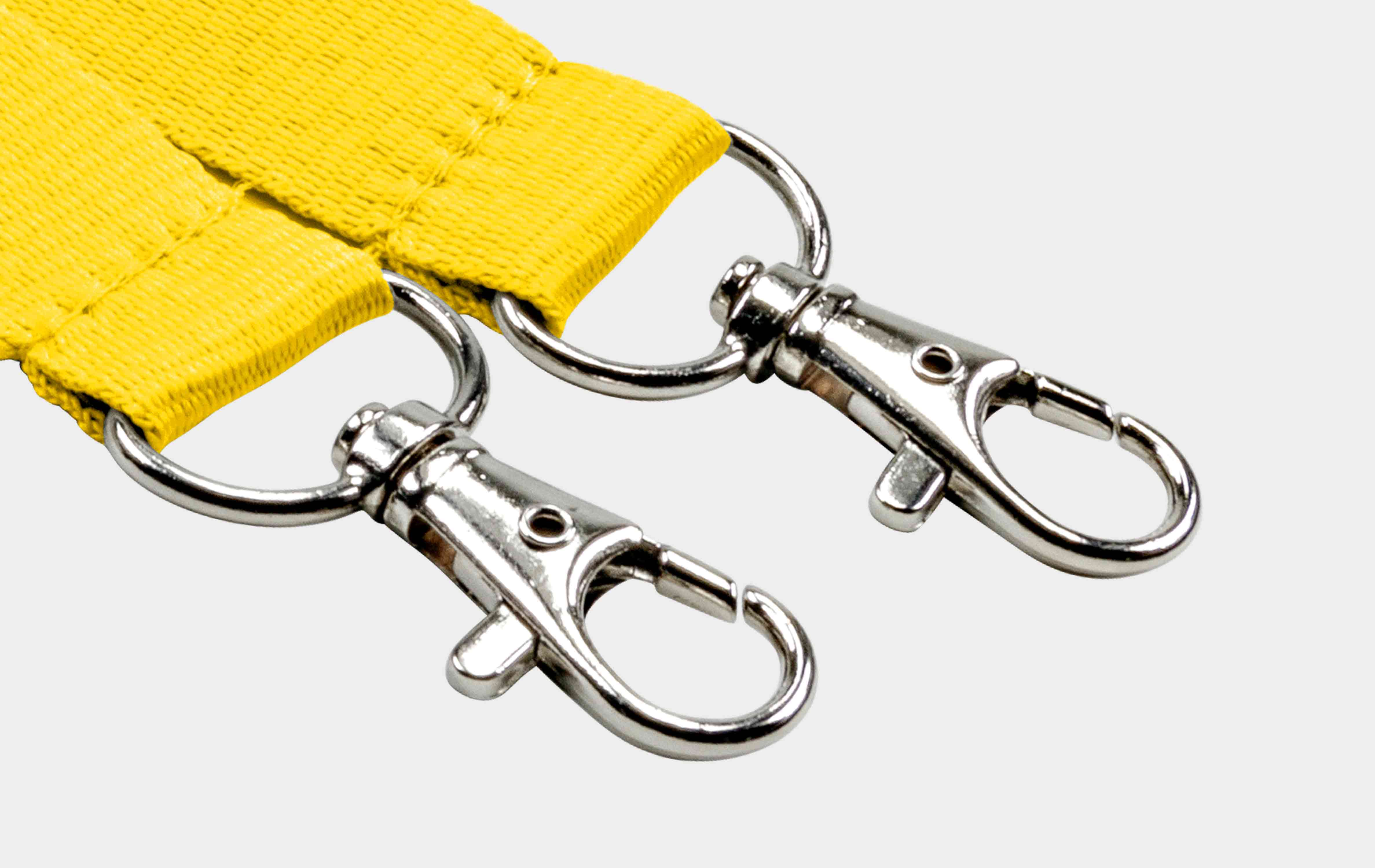 Schlüsselbänder 20 mm, 2x easy going Haken, Sicherheitsverschluss, Gelb